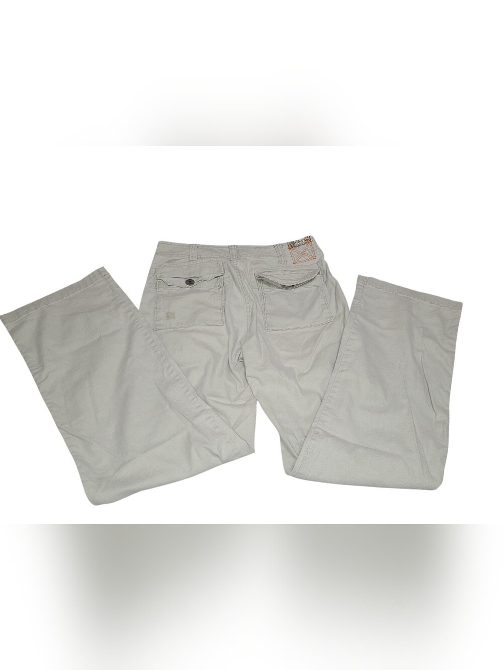 ⭐️ Point Zero Casual Light Beige Wide Leg Utility Cargo Linen/Cotton Pants Sz 30 - Picture 6 of 11